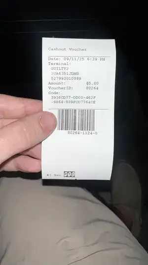 Customer cashout voucher