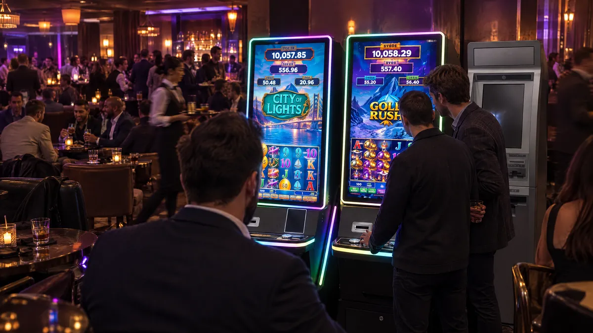 Foxfire cabinets and a payout kiosk in a gentlemen's club